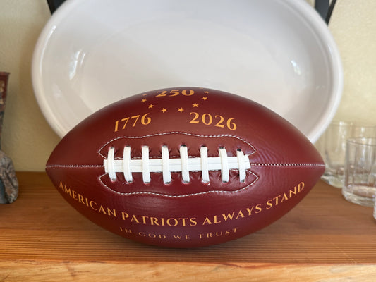 2026 Commemorative Football - 250 Years of Standing Tall, in-hand view